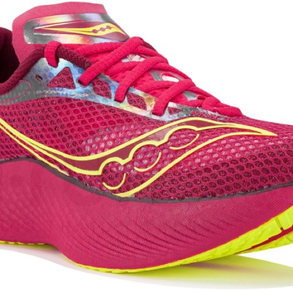 Saucony Red and Yellow Athletic Shoes for Speed